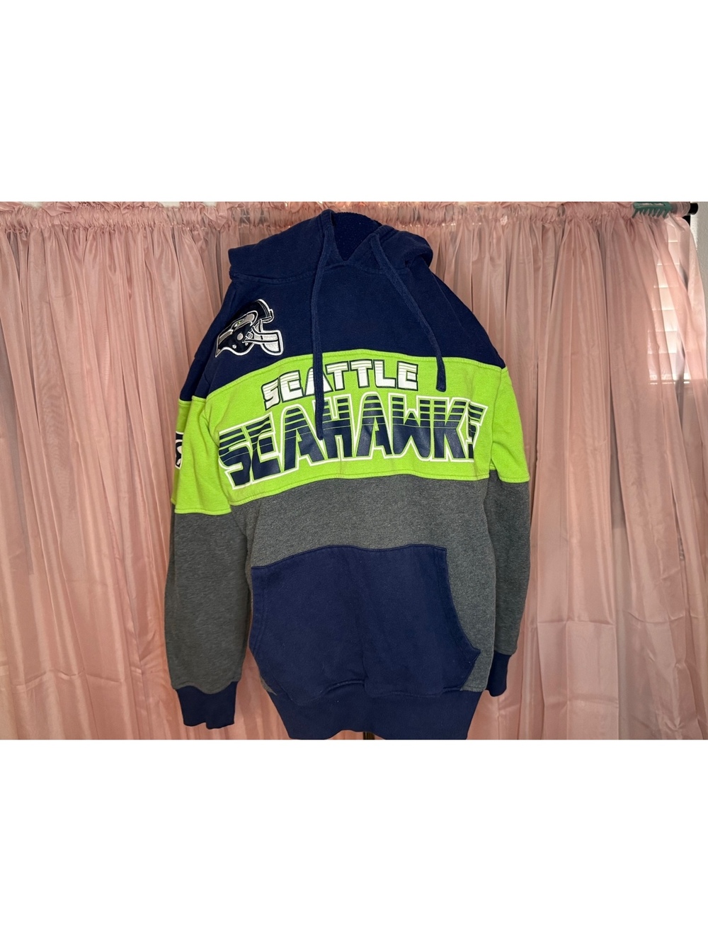 Kids Hands High Blue Green and Gray Seattle Seahawks Sweater Hoodie